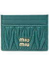 Materasse Nappa Leather Card Wallet Lagoon Blue - MIU MIU - BALAAN 2