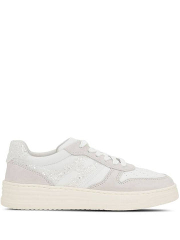 Hogan Suede And Smooth Leather H630 Sneakers With Glittered H Shoes - HOGAN - BALAAN 1