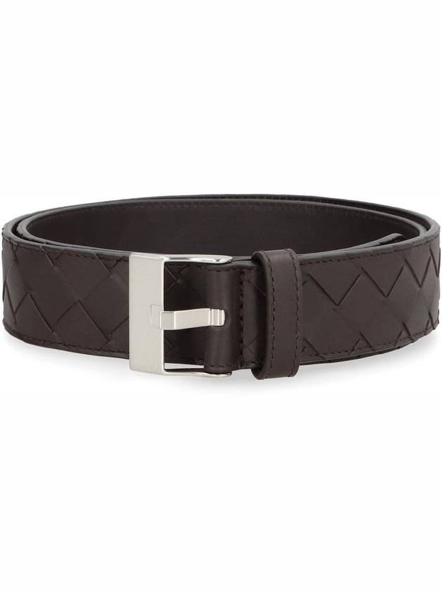 Watch Buckle Leather Belt Black - BOTTEGA VENETA - BALAAN 3