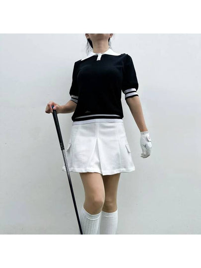 Golf t-shirt short sleeve collar cold golf knit ice blue golf wear - LOLOALLOY - BALAAN 2