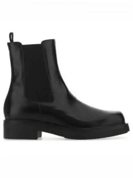 Men s Brushed Leather Chelsea Boots Black 2UG006 B4L - PRADA - BALAAN 1