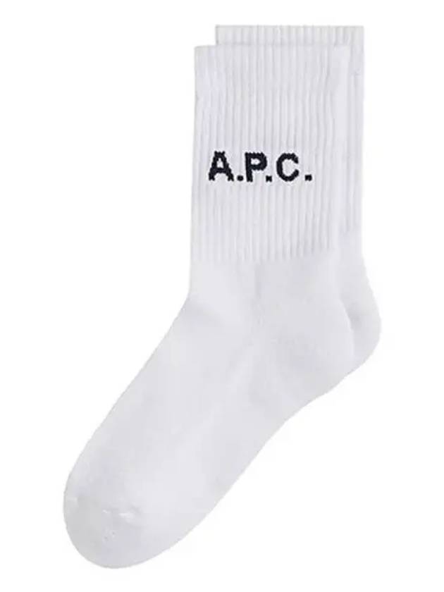 Women s Logo Printed Socks White COFCG F21039 AAB 271592 - A.P.C. - BALAAN 1