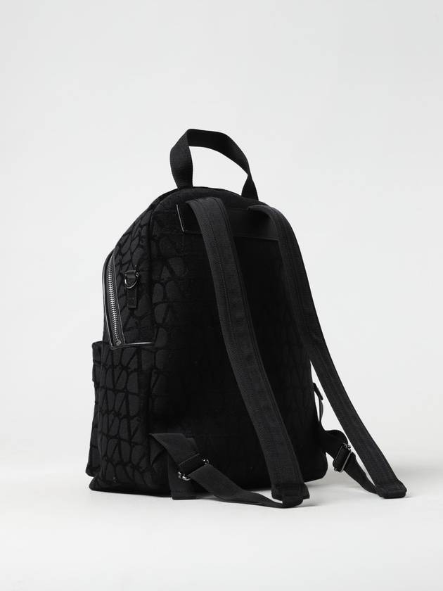 Toile Iconographe Fabric Leather Backpack Black - VALENTINO - BALAAN 3