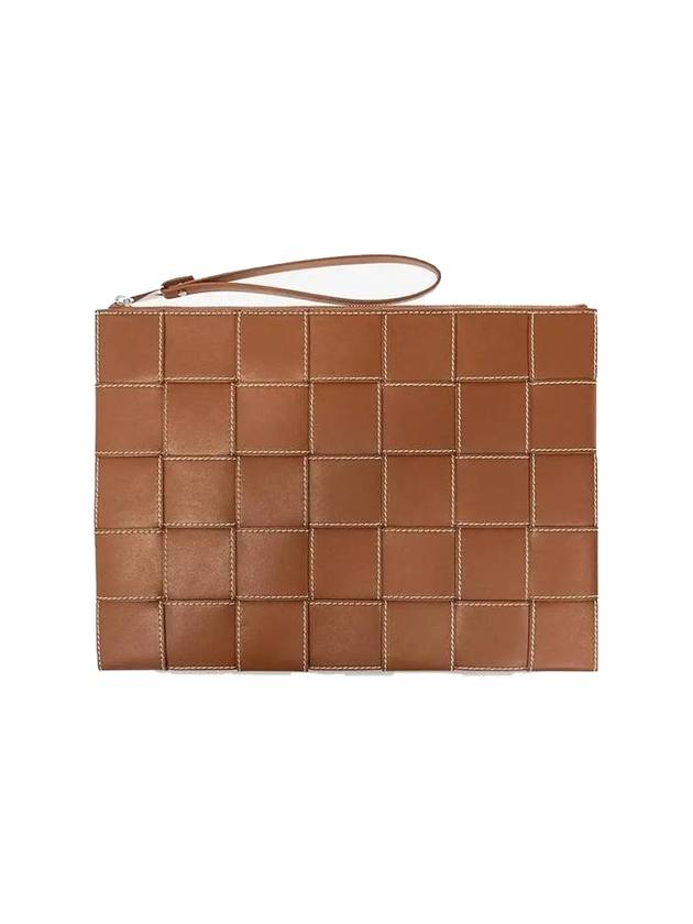 Men’s Intrecciato Clutch Bag Brown - BOTTEGA VENETA - BALAAN 1