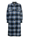 Women's Fontizi Check Wool Single Coat Navy - ISABEL MARANT ETOILE - BALAAN 2