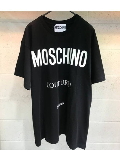 Women's Couture Logo Tee Short Sleeve TShirt Black A0709 540 2555 - MOSCHINO - BALAAN 2