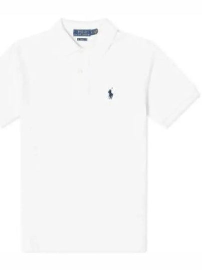 Logo Slim Fit Short Sleeve Polo Shirt White - POLO RALPH LAUREN - BALAAN 2