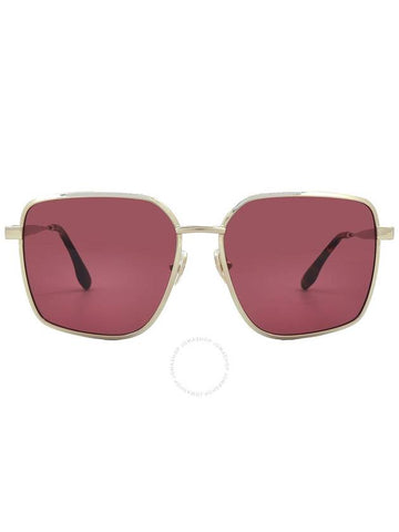 Victoria Beckham Burgundy Square Ladies Sunglasses VB234S 712 59 - VICTORIA BECKHAM - BALAAN 1