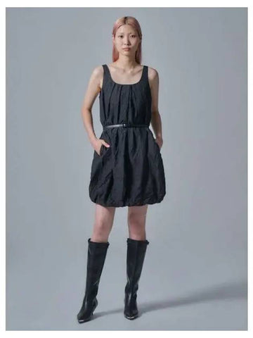 Synthetic fiber sleeveless volume dress one piece black domestic product - JUUN.J - BALAAN 1