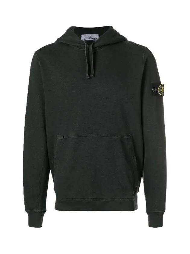 Waffen Patch Cotton Hoodie Charcoal - STONE ISLAND - BALAAN 3