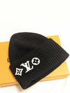 Monogram Flower Signature Headline Wool Beanie Black - LOUIS VUITTON - BALAAN 3