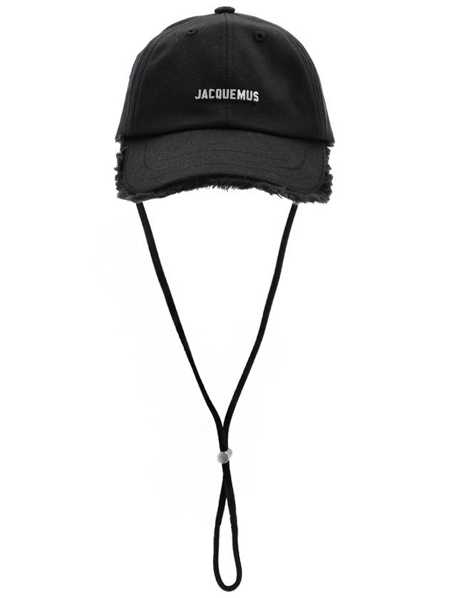 La Casquette Artichaut Fringe Metal Logo Ball Cap Black - JACQUEMUS - BALAAN 2