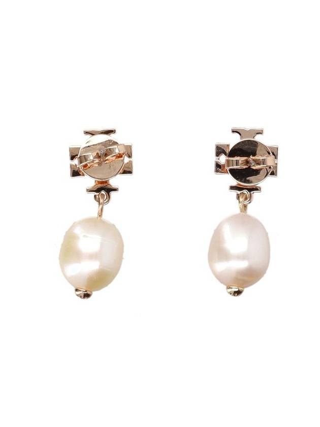 Kira Pearl Drop Earrings Champange Rose Gold - TORY BURCH - BALAAN 3