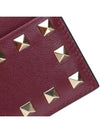 Rockstud Leather Card Wallet Red - VALENTINO - BALAAN 9