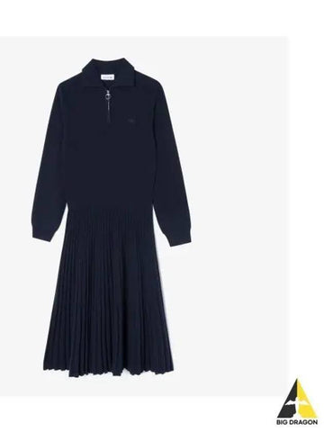 Women s Fit and Flare Sweater Dress Navy - LACOSTE - BALAAN 1