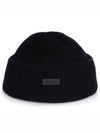 Logo Patch Cashmere Beanie Navy - LORO PIANA - BALAAN 2