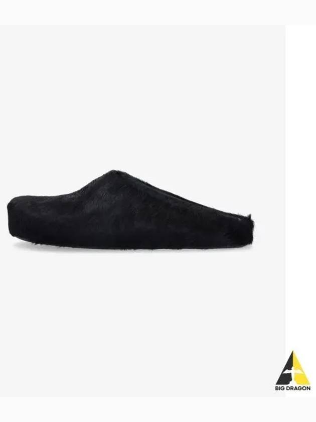 Calf Hair Fussbet Slippers Black - MARNI - BALAAN 2