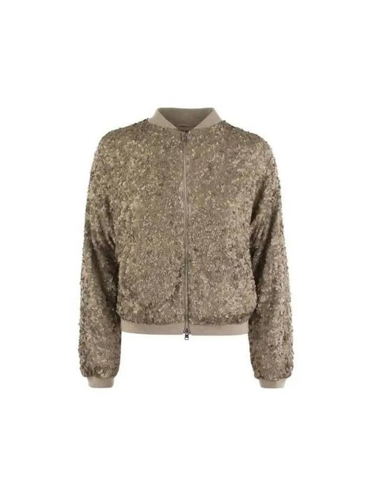 Sequin Bomber Jacket Gold - HERNO - BALAAN 2