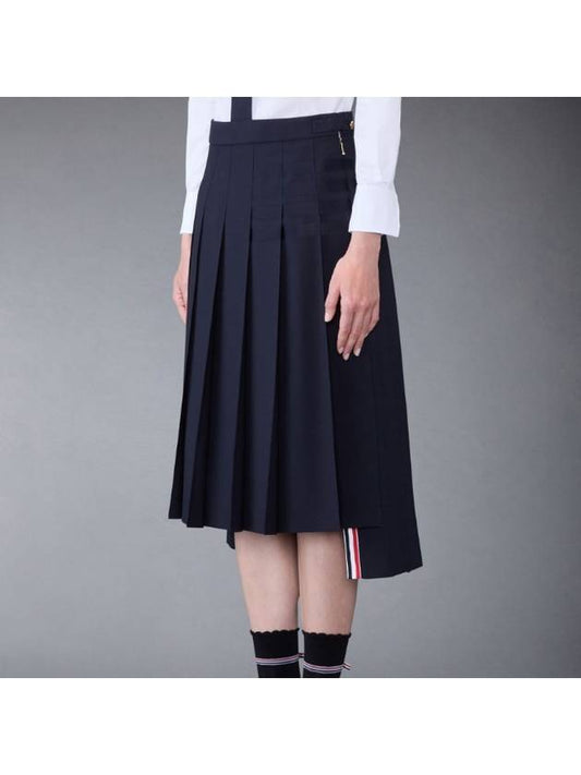 RWB Tab Dropback Plain Weaving Wool Pleated Skirt FGC400V 06146 420 - THOM BROWNE - BALAAN 2