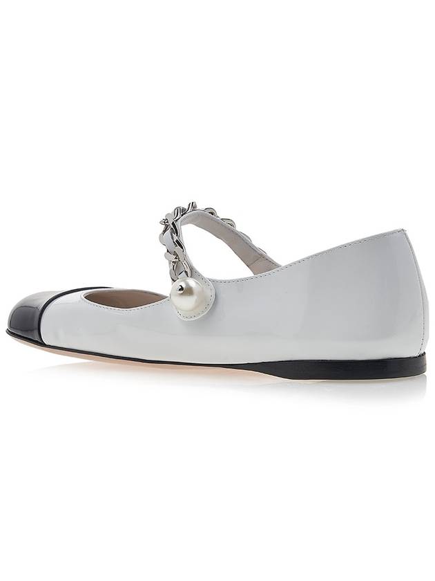 Patent Leather Ballerina Black White - MIU MIU - BALAAN 4