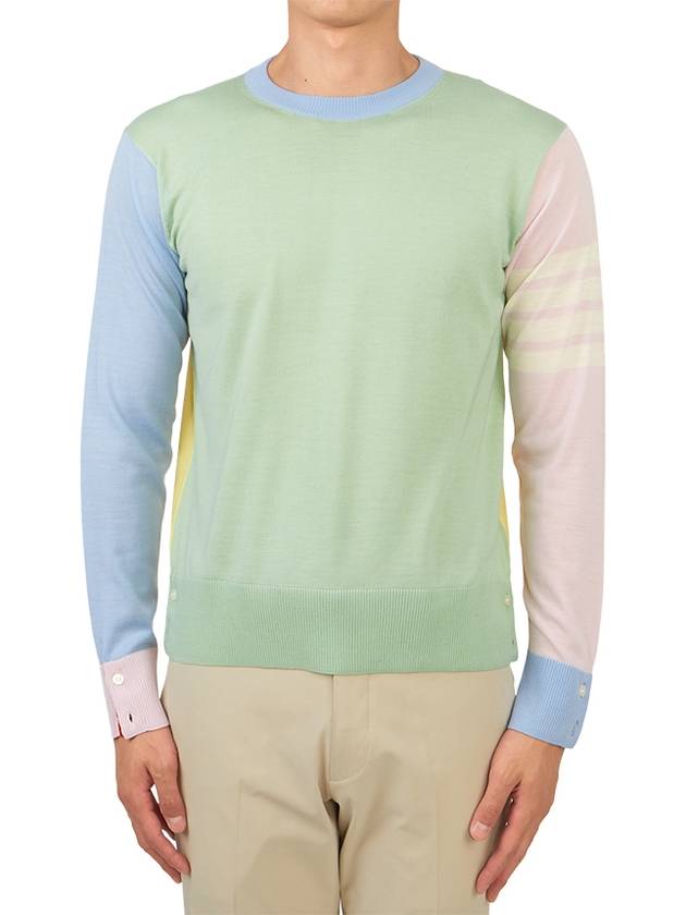 Classic 4 Bar Merino Wool Knit Top Green - THOM BROWNE - BALAAN.