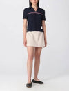 Three Stripes High Twist Rib Polo Shirt Navy - THOM BROWNE - BALAAN 7