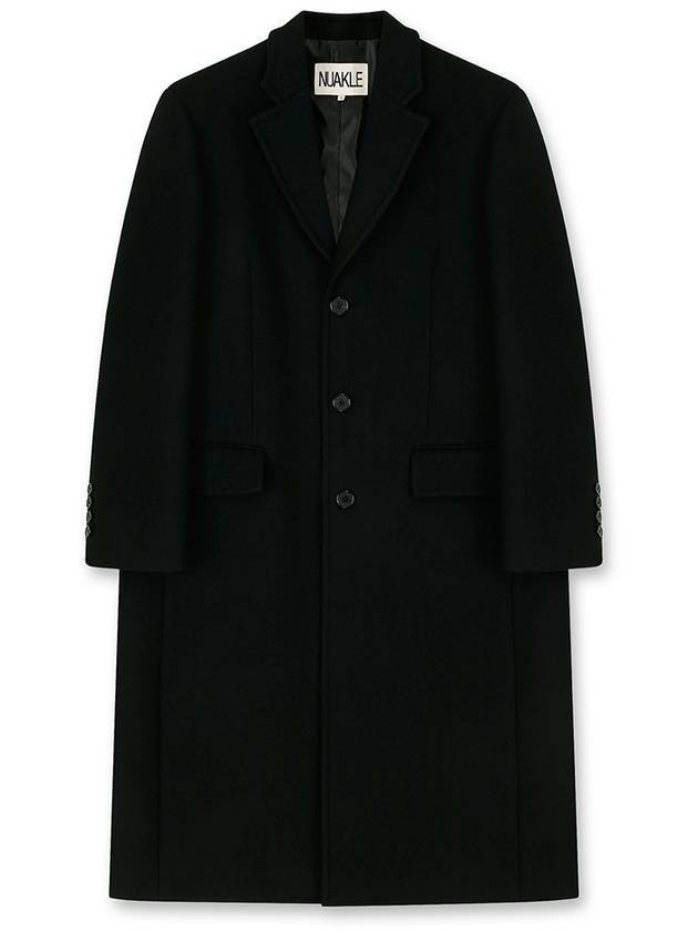 Unisex Wool Single Over Single Coat Black - NUAKLE - BALAAN 1