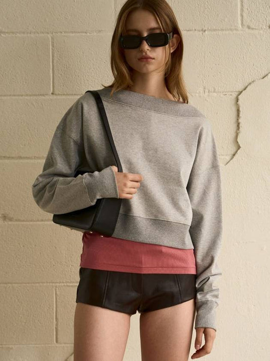 Women s Sweatshirt BOAT NECK SWEAT SHIRT GREY - SIGREAT - BALAAN 1