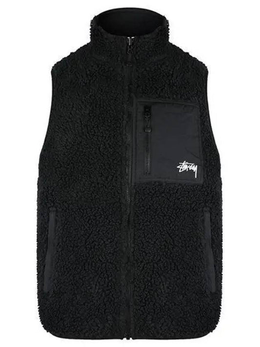 118528 BLACK Reversible Sherpa Vest 998478 - STUSSY - BALAAN 1