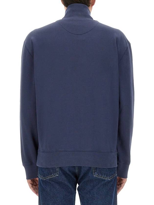 Fox Head Patch Half Zipper Sweatshirt Ink Blue - MAISON KITSUNE - BALAAN 4