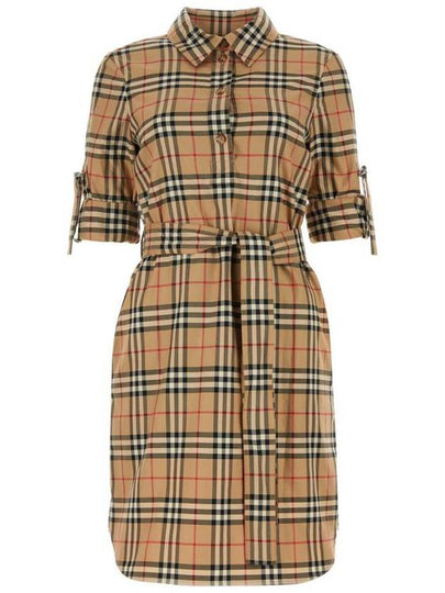 Vintage Check Belted Short Dress Beige - BURBERRY - BALAAN 2