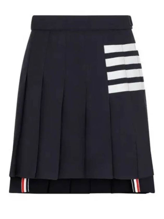 Three stripe mini pleated skirt black navy FGC402V 06146 - THOM BROWNE - BALAAN 1