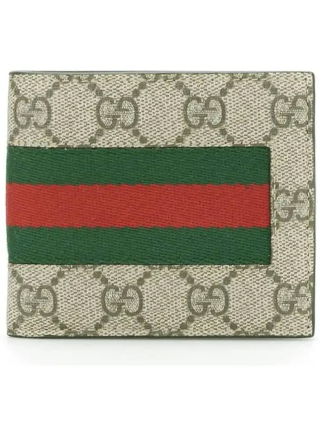 GG Supreme Web Half Wallet Grey - GUCCI - BALAAN 3