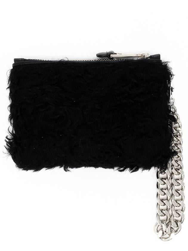 Fur Clutch Bag Black A8444 8213 - MOSCHINO - BALAAN 3