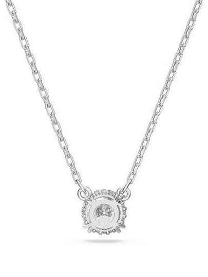 Stilla Round Zirconia Pendant Necklace Silver - SWAROVSKI - BALAAN 2