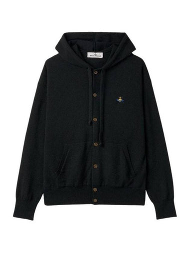 ORB Embroidery Hooded Cardigan Black - VIVIENNE WESTWOOD - BALAAN 1