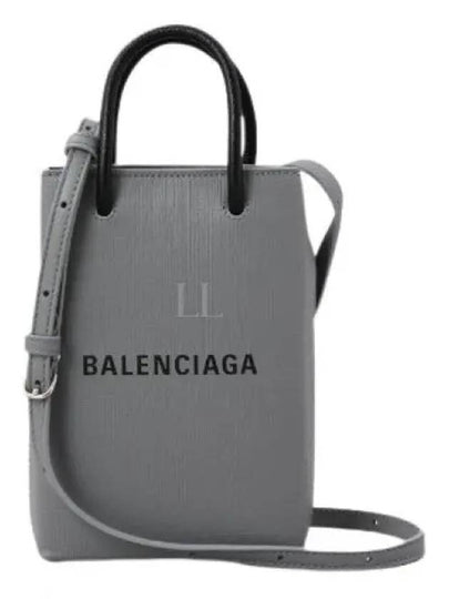 Logo Print Phone Holder Small Cross Bag Grey - BALENCIAGA - BALAAN 2