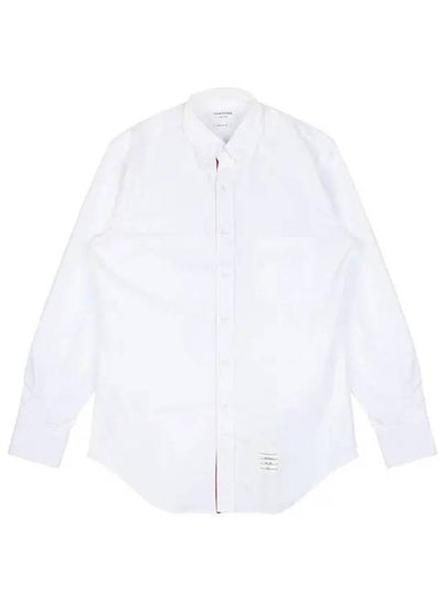 Oxford Grosgrain Placket Cotton Long Sleeve Shirt White - THOM BROWNE - BALAAN 2