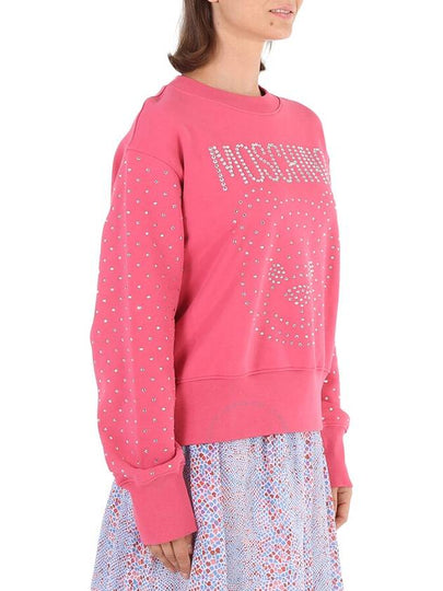 Moschino Ladies Fantasy Print Fucsia Crystal Teddy Bear Organic Cotton Sweatshirt, Brand Size 38 (US Size 4) - MOSCHINO - BALAAN 2