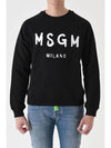 Women's Brushed Logo Crew Neck Sweatshirt Black - MSGM - BALAAN 2