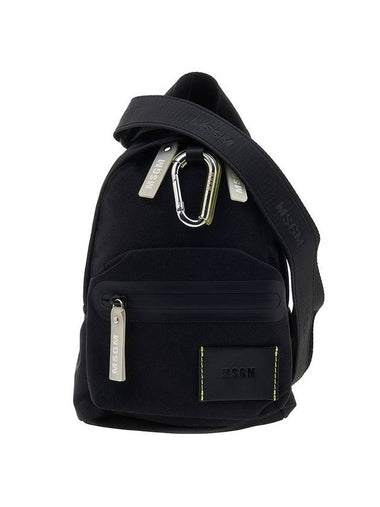 Logo Patch Mini Backpack Black - MSGM - BALAAN 1