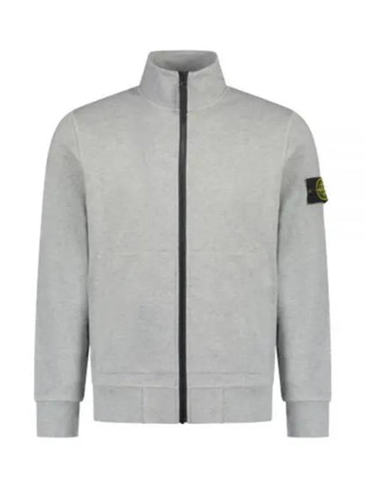 Men's Wappen Patch Cotton Zip Up Jacket Grey - STONE ISLAND - BALAAN 2