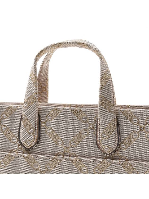 Gigi Large Empire Logo Jacquard Tote Bag Pale Gold Natural - MICHAEL KORS - BALAAN 8