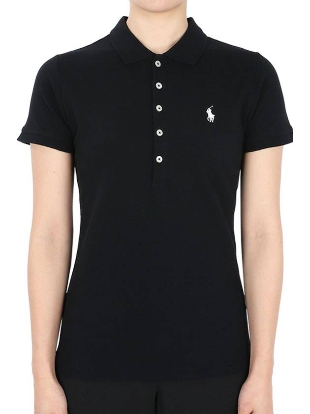 Polo Women s Slim Fit Cotton PK Short Sleeve Black 211870245 005 - RALPH LAUREN - BALAAN 2