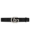 GG Marmont Emboss Leather Belt Black - GUCCI - BALAAN 2