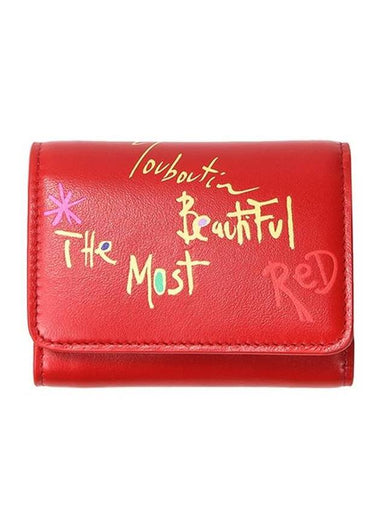 Loubi Gaga Mini Half Wallet Red - CHRISTIAN LOUBOUTIN - BALAAN 1