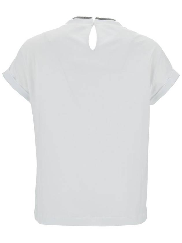 Crew Neck Turn-Up Sleeve Short Sleeve T-Shirt White - BRUNELLO CUCINELLI - BALAAN 3