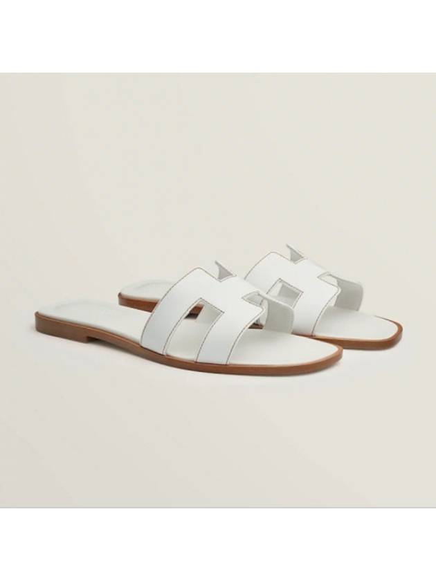 Oran Calfskin Slippers Blanc - HERMES - BALAAN 2