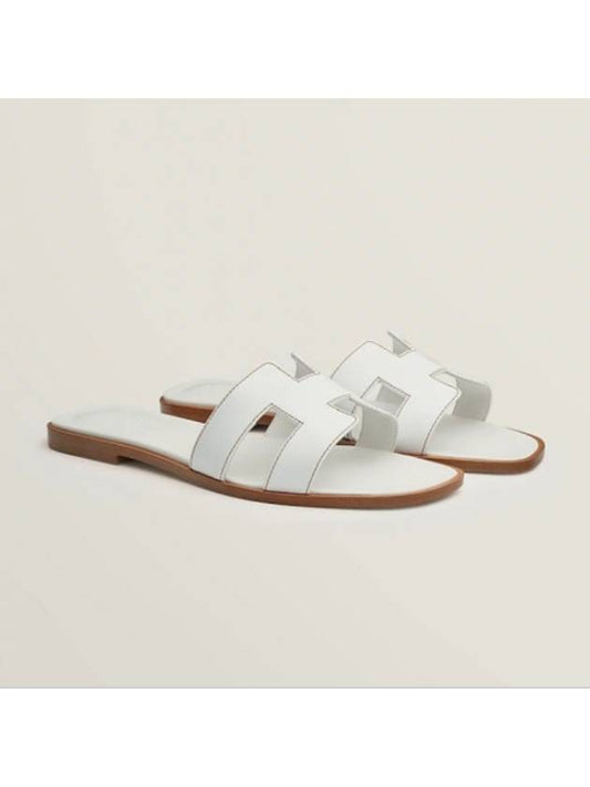 Oran Calfskin Slippers Blanc - HERMES - BALAAN 2