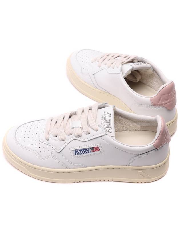 Medalist Pink Tab Leather Low Top Sneakers White - AUTRY - BALAAN 7